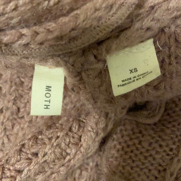 ANTHROPOLOGIE Moth Pink/Mauve Ruffle Sweater Cardigan Size XS - Picture 4 of 4